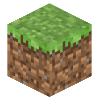 a minecraft block with grass and dirt in it