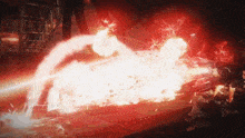 a person is being attacked by a giant fireball .
