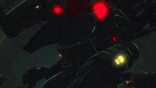 a robot with a red light on the back of it
