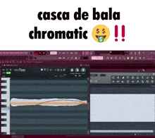 a computer screen with the words casca de bala chromatic written on it