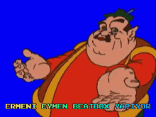 a cartoon character with the words " ermeni eymen beatbox yapiyor " on the bottom