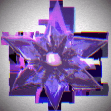 a purple star with a white center is in a square