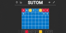 a screenshot of a game called sutom on a computer screen