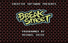 a brick wall with the words break street written in pixel art