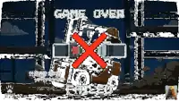 a game over screen with a red x crossed out