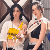 a girl wearing a yellow top that says o gen