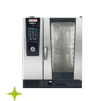 a rational icombi pro oven with a green star in the background