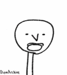 a drawing of a stick figure with a smiley face and the words diem archive below it