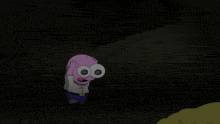 a close up of a cartoon character 's face with swirling eyes