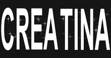 a black background with white letters that say creatina