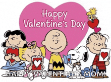 a valentine 's day greeting card with snoopy and his friends