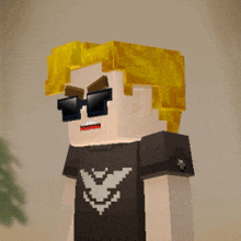 a cartoon character is wearing sunglasses and a black shirt with an eagle on it