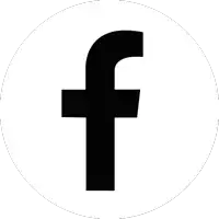 a black and white icon of a facebook logo on a white background .