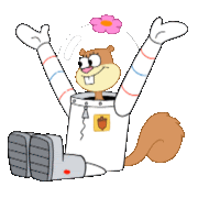 a cartoon of sandy cheeks from spongebob squarepants