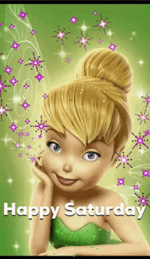 a picture of tinkerbell with the words happy saturday