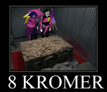 a poster that says 8 kromer with a large stack of money