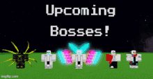 a screenshot of upcoming bosses in a game