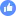 a blue circle with a white thumbs up icon in it .