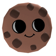 a chocolate chip cookie with a smiling face