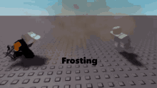 the word frosting that is on a tile floor