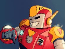 a drawing of a robot with the word yoyo on the chest