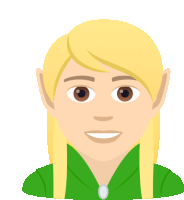 a cartoon illustration of a woman with blonde hair and a green shirt