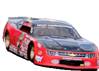 a black and red race car with galitz transportation written on it