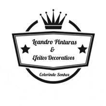 a black and white logo for leandro pinturas & feitos decorativos