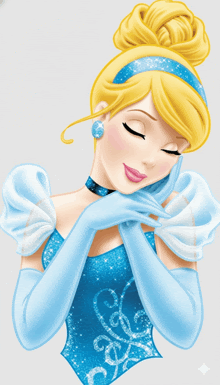 a cinderella cartoon with her eyes closed