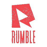 a logo for a company called rumble with a red rectangle