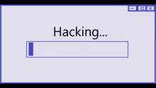 a computer screen with a loading bar that says hacking on it