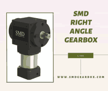 a picture of a gearbox with the words smd right angle gearbox on it