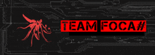 a red sign that says team focam with an octopus on it