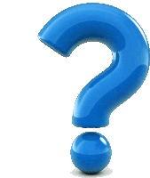 a blue question mark with a blue ball below it on a white background