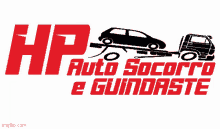 a logo for hp auto socorro e guindarte with a car being towed by a truck