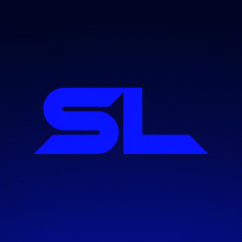 a blue logo with the letter sl on a dark blue background