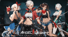 a poster for angel legion shows a group of girls holding weapons