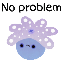 a drawing of a purple flower with the words " no problem " underneath it