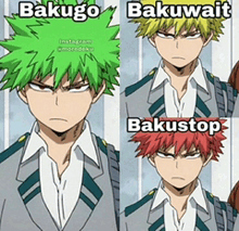 bakugo bakuwait and bakustop are three different versions of the same character