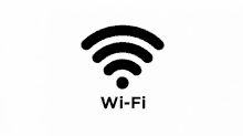 a black and white wi-fi icon on a white background