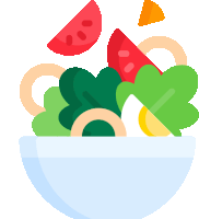 an illustration of a salad with tomatoes and lettuce
