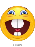 a smiley face with a big smile and the words " i loilu " underneath it