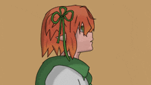 a drawing of a girl with green eyes