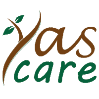 a logo that says yas care with a tree branch