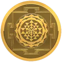 a gold coin with a geometric design on it and the letters s and t on the bottom