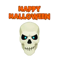 a clown with green hair and red eyes is smiling and says happy halloween
