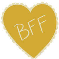 a heart with the word bff on it