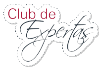 a logo that says club de expertas with a white background