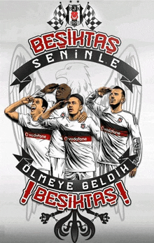 a poster for besiktas seninle with soccer players on it