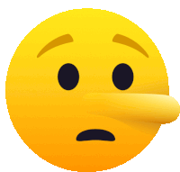 a yellow smiley face with a long nose and a sad look on its face